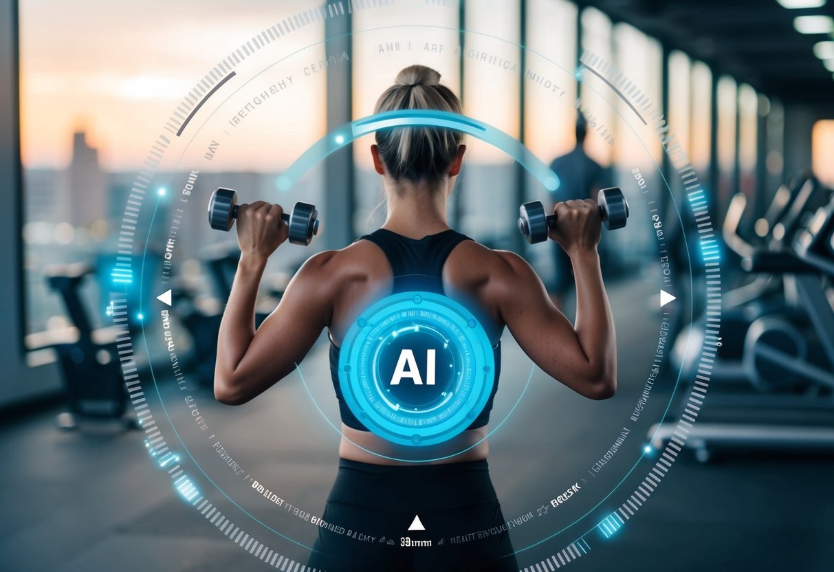 An AI algorithm analyzes fitness data from activewear users, generating personalized workout recommendations and tracking progress